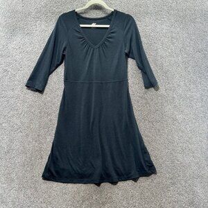 Eastern Mountain Sports Dress Women Small Gray 3/4 Sleeve Gorp Hiking Wool Blend